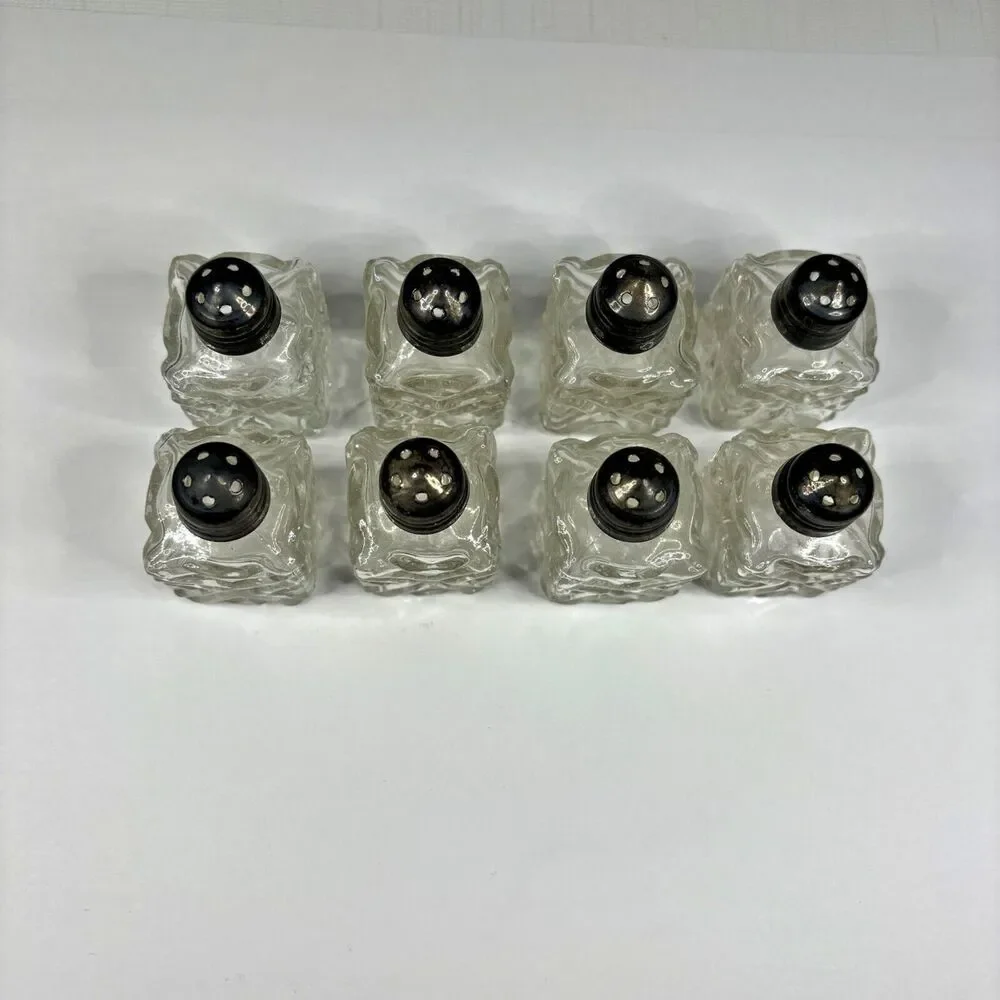Silver Plated Individual Salt Pepper Shakers Czech Republic Vintage Lot 8